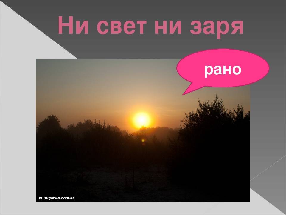 Значение выражения «встать ни свет ни заря»