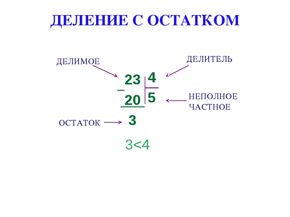 Основные сведения о делении натуральных чисел