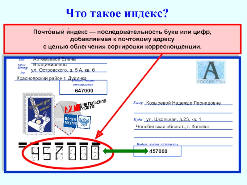 Индекс места регистрации в паспорте