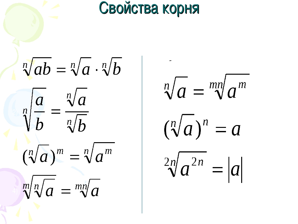 Формулы с корнями: как производить операции