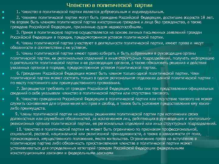 Роль партий в политическом процессе
