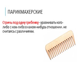 Толкование фразеологизма стричь под одну гребенку