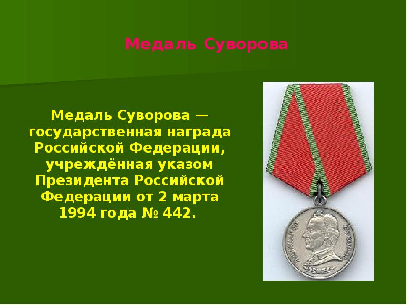 Медаль суворова — энциклопедия «знание.вики»