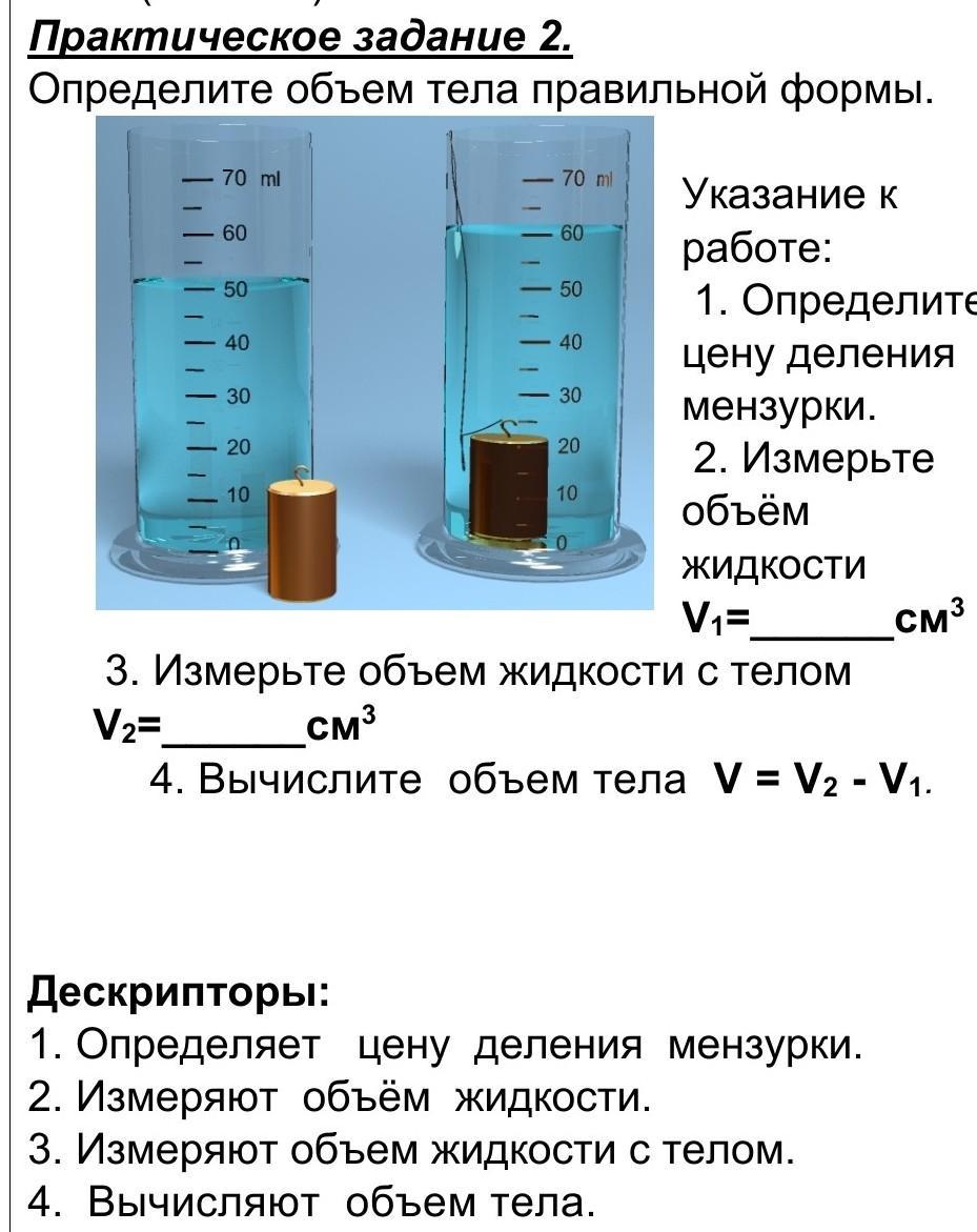 Мерная таблица для рассыпчатых продуктов