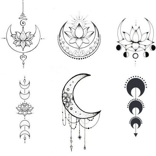 Tattoo • значение тату: луна, ее фазы и оберег лунница