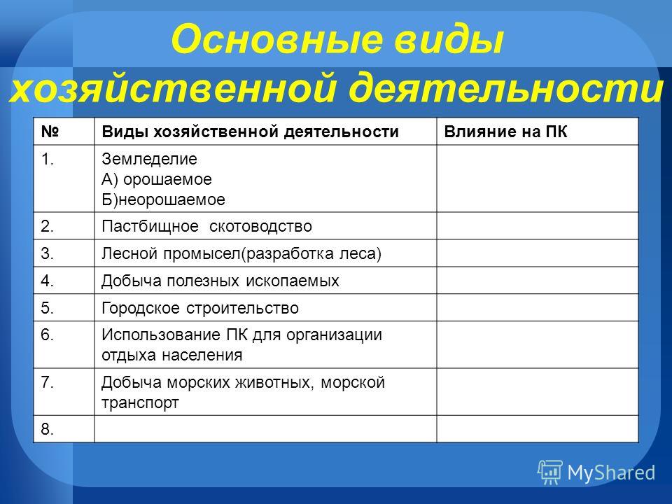 Описание развития и характеристика хозяйственной деятельности